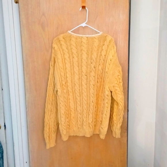 Ladies J. Riggings Cable Knit Yellow Sweater, XXL - Picture 3 of 3